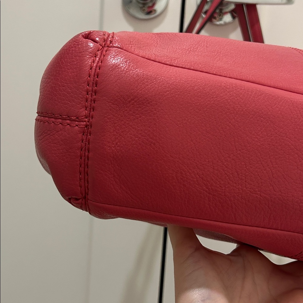 Coach Lexy Pebbled Leather Shoulder Bag in Strawberry Pink - Picture 10 of 13